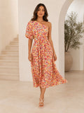 Isla One-Shoulder Floral Maxi Dress