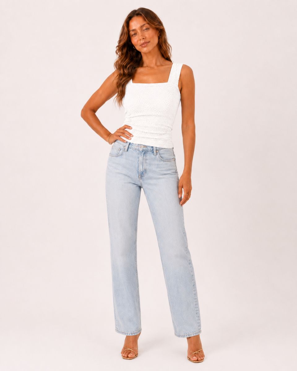 Isla Slim Fit Square Sleeveless Top