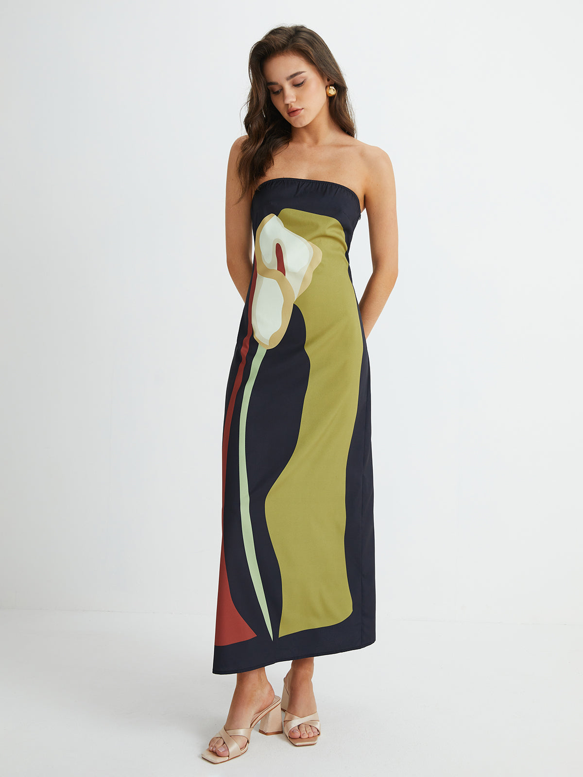 Lila | Strapless Floral Summer Maxi Dress