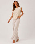 Margot Ins Pleated Round Neck Sleeveless Top