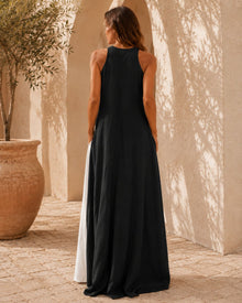 Mila Color Block Halter Maxi Dress
