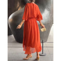 Natasha® | Midi Dress With V-Neckline And Loose Sleeves