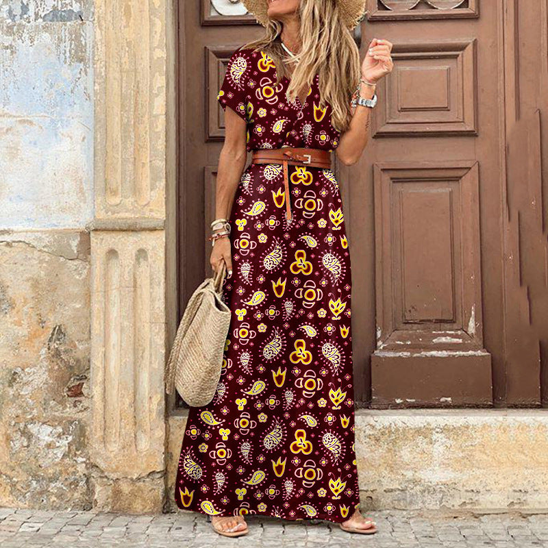 Zahira® | Women'S Floral Maxi Dress With High Side Slit