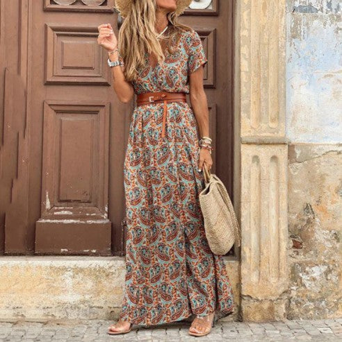 Zahira® | Women'S Floral Maxi Dress With High Side Slit