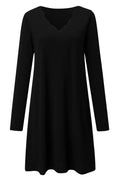 Diana® | Long sleeve V-neck dress with scalloped hem