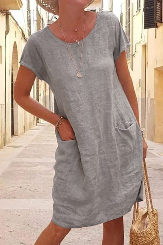 Berenice® | Elena linen casual dress with pockets