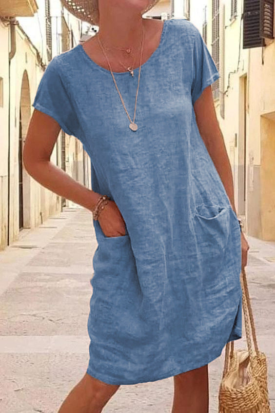 Berenice® | Elena linen casual dress with pockets