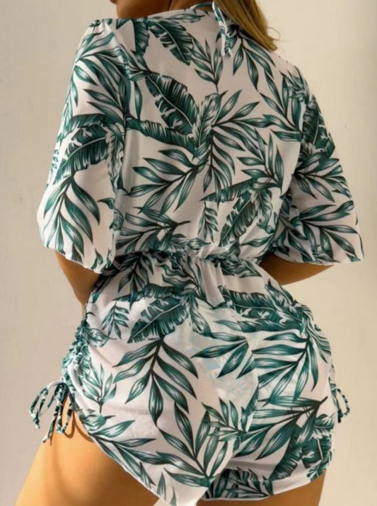 Braylee® | Tropical Printed Three-Piece Sexy Bikini