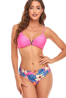 Barbe® | Blouse And Pink Floral Beach Bikini Set