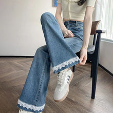 Women’s Lace Denim Bell Bottom Pants
