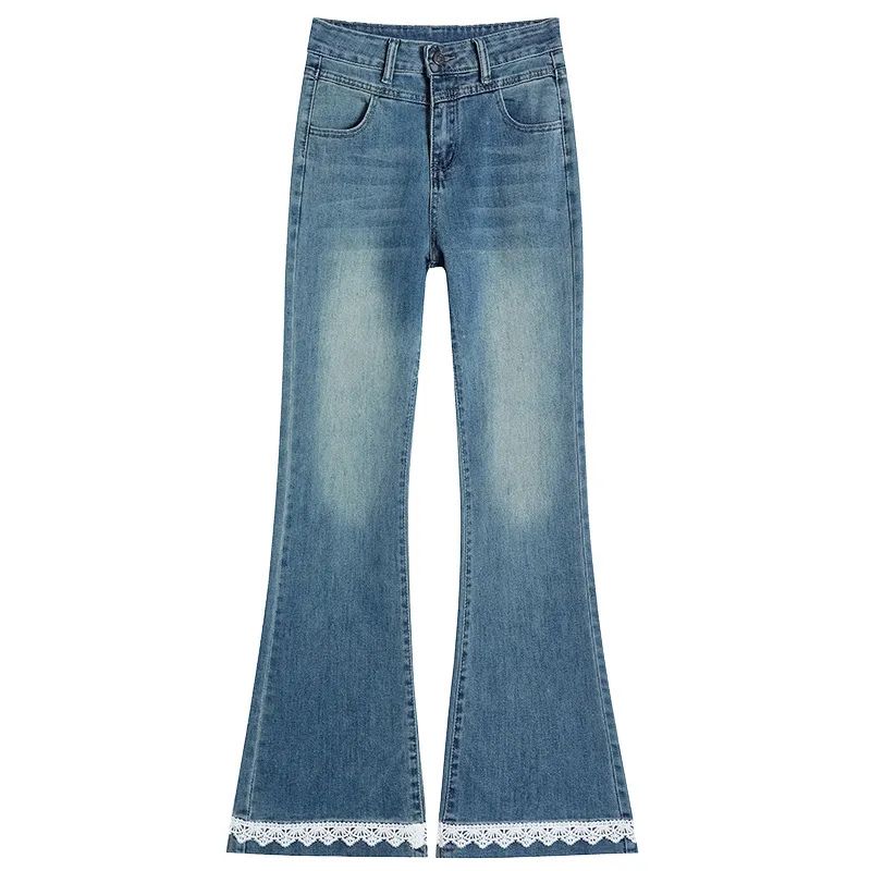 Women’s Lace Denim Bell Bottom Pants