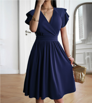 Zita® | Elegant Loose Short-Sleeved Dress With Ruffle