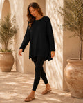 Rosalie Side Slit Loose Wool Knit Pullover Blouse