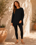 Rosalie Side Slit Loose Wool Knit Pullover Blouse