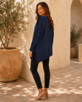 Rosalie Side Slit Loose Wool Knit Pullover Blouse