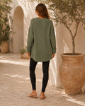 Rosalie Side Slit Loose Wool Knit Pullover Blouse