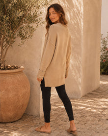 Rosalie Side Slit Loose Wool Knit Pullover Blouse