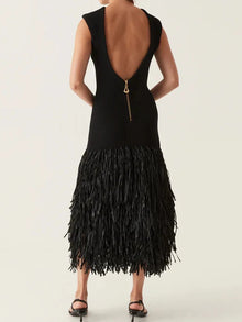 Helga® | Long dress with fringes