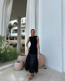 Helga® | Long dress with fringes