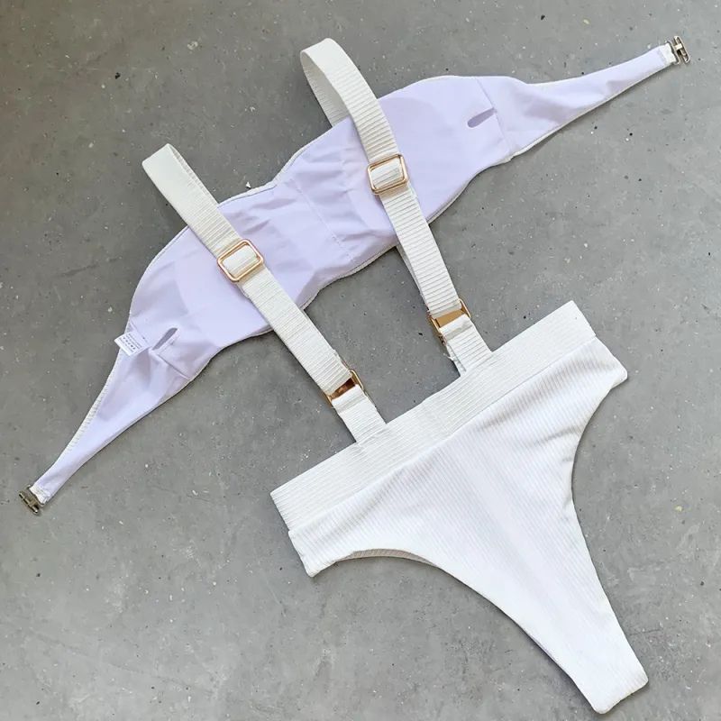 Naomi | Buckle Strap High-Waist Bikini Set