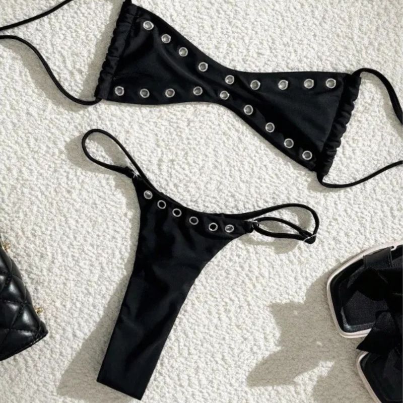 Amanda | Bandeau Backless Lace-up Two-piece Swimsuit