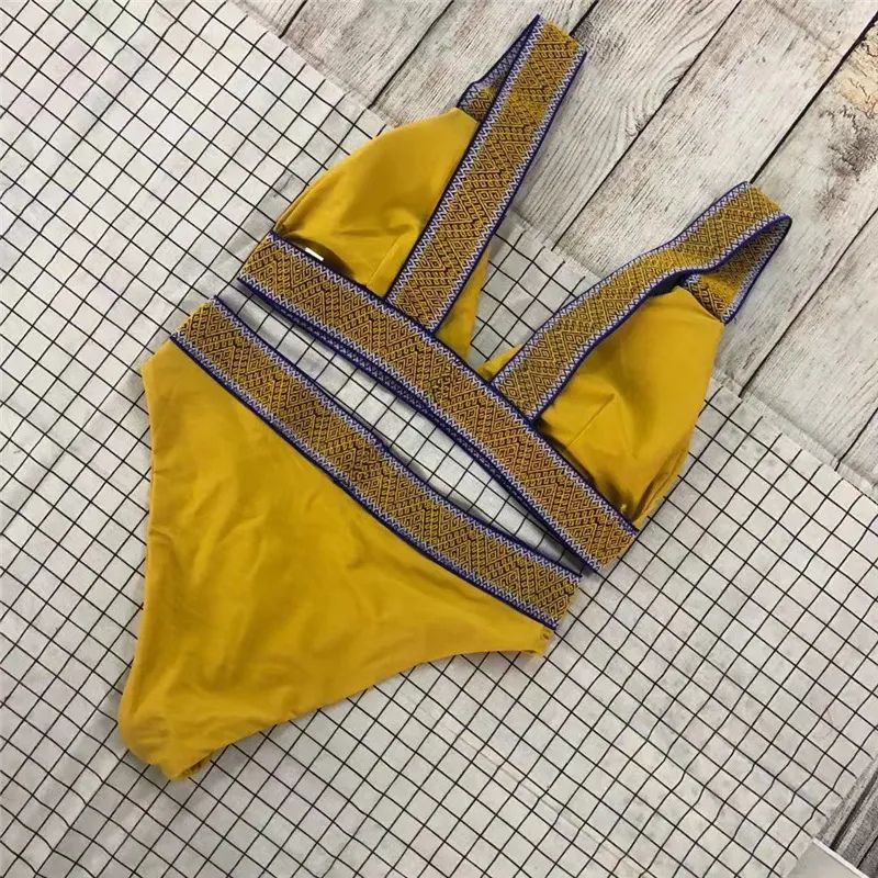 Haven | Colorblock High-Waist Triangle Bikini