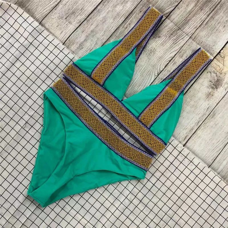 Haven | Colorblock High-Waist Triangle Bikini