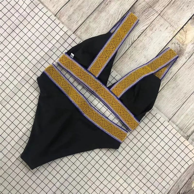 Haven | Colorblock High-Waist Triangle Bikini