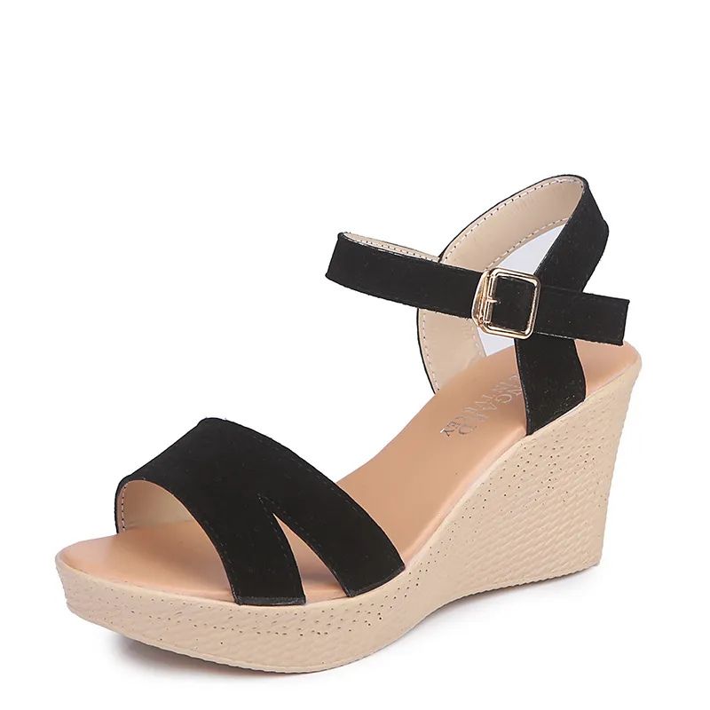 Selene | High-heeled Suede Open-toe Casual Sandals