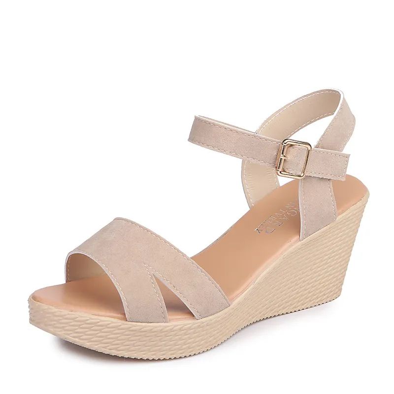 Selene | High-heeled Suede Open-toe Casual Sandals