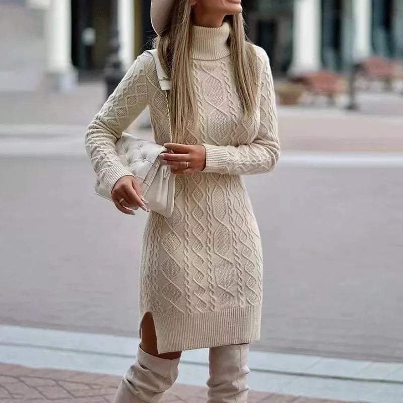 Zulema® | Women's knitted dress with high neckline