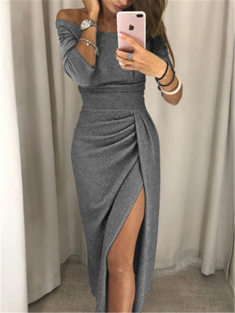 Lucía® | Glitter dress with off-the-shoulder shoulders