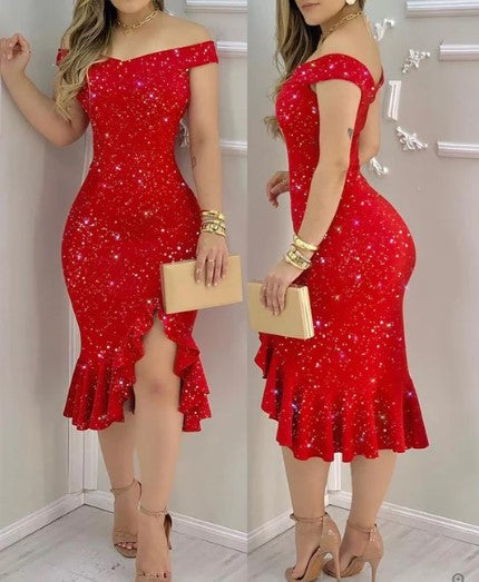 Anabella® | Off-The-Shoulder, Shiny Cocktail Dress