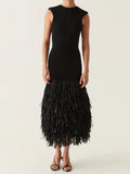Helga® | Long dress with fringes