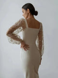 Aurora® | Evening And Party Dress With Square Neckline And Long Sleeves