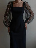 Aurora® | Evening And Party Dress With Square Neckline And Long Sleeves