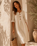 Sienna Cotton Button Beach Dress