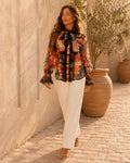 Sienna Vintage Floral Chiffon Shirts