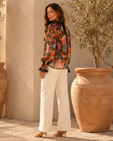Sienna Vintage Floral Chiffon Shirts