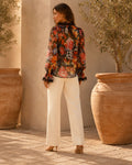 Sienna Vintage Floral Chiffon Shirts