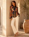 Sienna Vintage Floral Chiffon Shirts