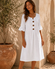 Sienna Cotton Button Beach Dress