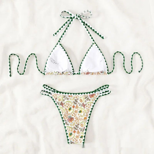 Willow | Bikini Halter Printed Swimsuit