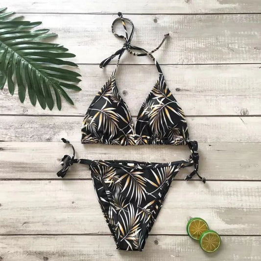 Serena Tropical Halter Bikini Set