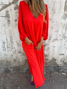 Teresa® | Elegant women's V-neck maxi dress