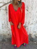 Teresa® | Elegant women's V-neck maxi dress