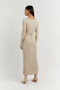 Luisa® | Knitted Midi Dress With V-Neck And Sleeves