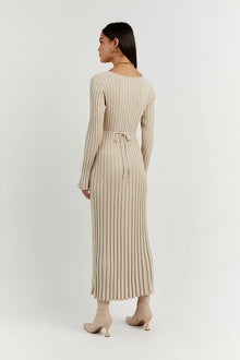 Luisa® | Knitted Midi Dress With V-Neck And Sleeves
