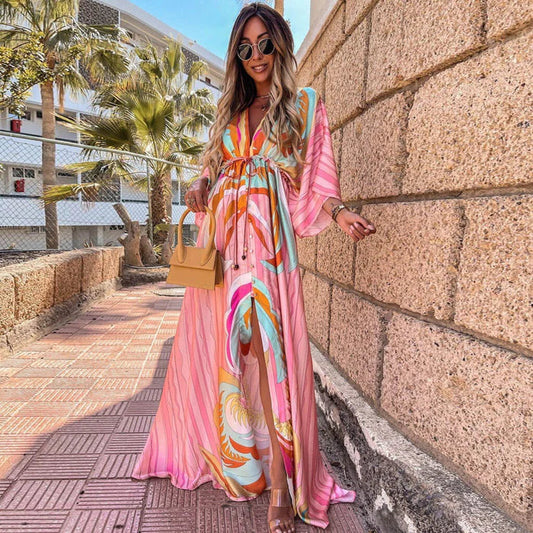 Enrica® | Elegant Printed Beach Dress