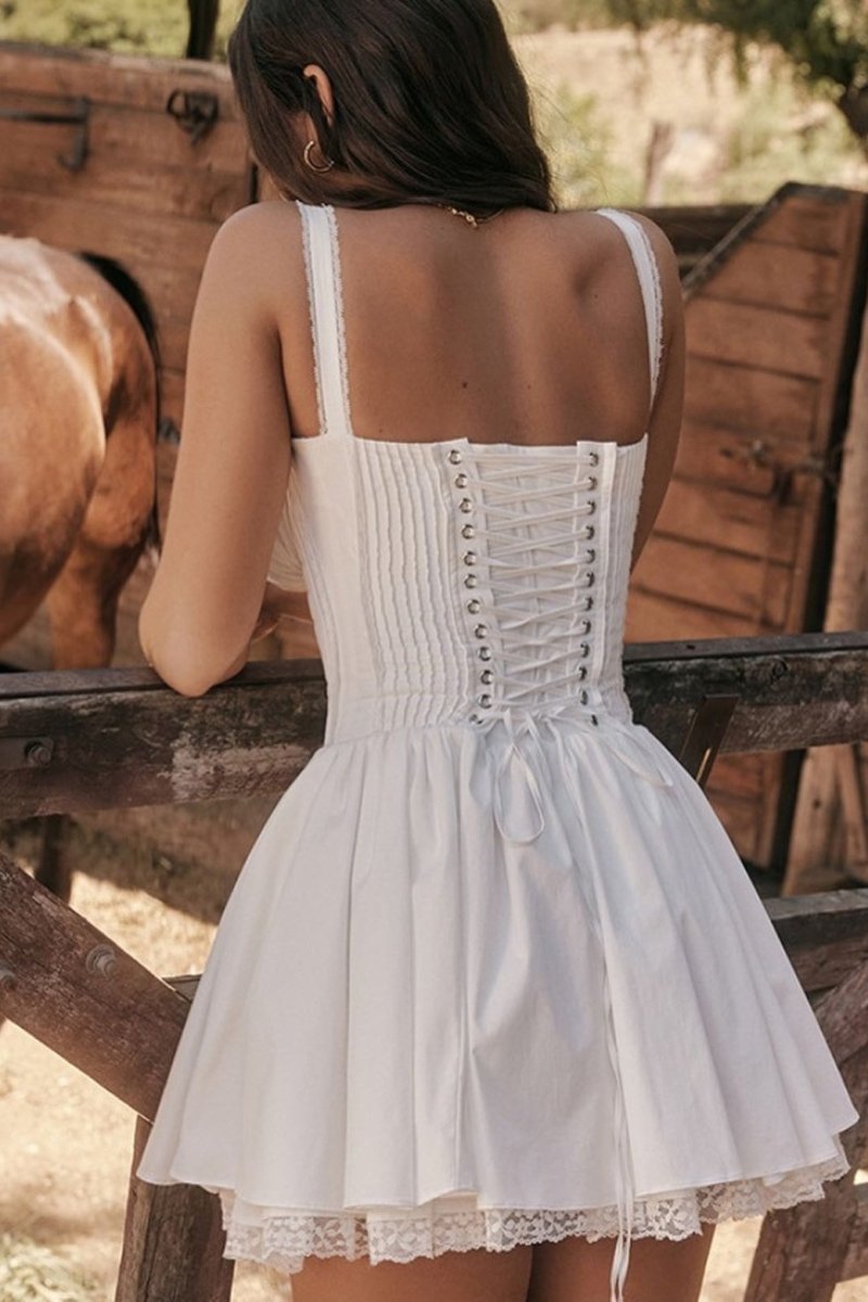 Rosa® | Lace Corset Mini Puff Dress